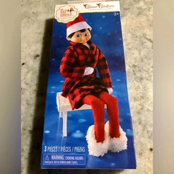 Elf on the Shelf Cozy Robe And Slippers for Scout Elves - Picture 1 of 2